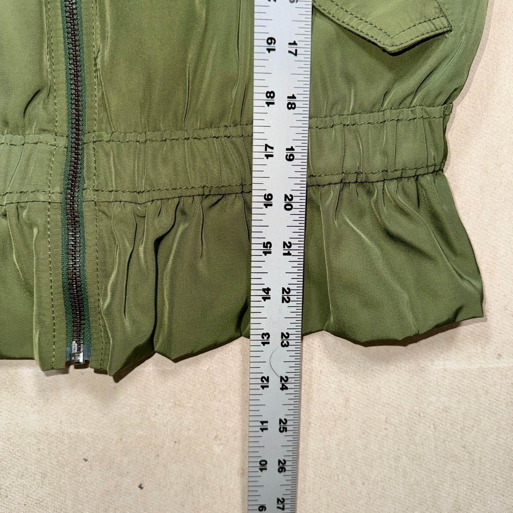 Kate Spade Green Bomber Jacket Peplum Hem Lightweight Women's Small - Picture 6 of 7